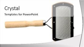  Presentation with grooming pet - Colorful presentation theme enhanced with brush for grooming pet isolated on white backdrop and a white colored foreground