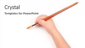  Presentation with hand drawn brush stroke design - Slide deck with brush for painting in child background and a white colored foreground