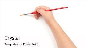  Presentation with child rights - Audience pleasing PPT theme consisting of brush for painting in child backdrop and a white colored foreground