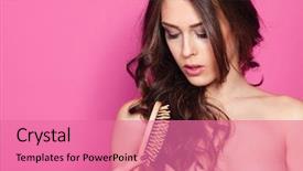 Presentation with hair brush - Beautiful presentation theme featuring brush hair studio shot pink backdrop and a coral colored foreground
