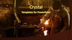  Presentation with molten - PPT theme with brush handles the molten background and a tawny brown colored foreground