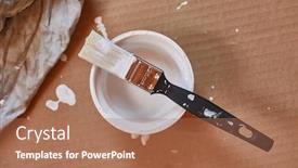  Presentation with brush - PPT theme consisting of brush-soaked-in-white-paint background and a coral colored foreground