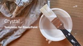  Presentation with brush - Slides consisting of brush-soaked-in-white-paint background and a violet colored foreground