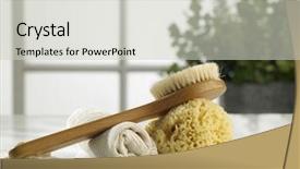  Presentation with brush - PPT theme with brush sponge and rolled up background and a soft green colored foreground