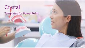  Presentation with brush - Amazing PPT theme having brush teeth in dental backdrop and a sky blue colored foreground