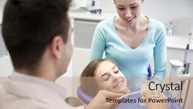  Presentation with jaw - Presentation design with brush teeth to patient background and a coral colored foreground