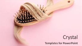  Presentation with hair brush - Audience pleasing slide set consisting of brush with hair on pink backdrop and a lemonade colored foreground