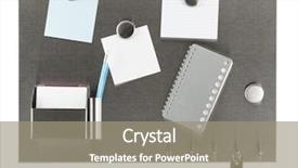  Presentation with pinboard - PPT theme consisting of brushed steel magnet pinboard background and a gray colored foreground