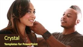  Presentation with brushes makeup - Theme having brushes a beautiful models hair background and a tawny brown colored foreground