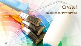  Presentation with paint roller - Audience pleasing slides consisting of brushes and paint-roller backdrop and a cream colored foreground
