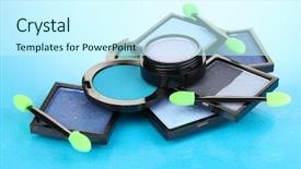  Presentation with blue earth eye - Colorful slide deck enhanced with brushes for foundation on blue backdrop and a  colored foreground