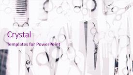  Presentation with hairdressing salon - Audience pleasing slide set consisting of brushes hairdresser salon concept hairdressing backdrop and a  colored foreground