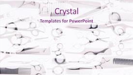  Presentation with hairdressing salon - Presentation design featuring brushes hairdresser salon concept hairdressing background and a  colored foreground