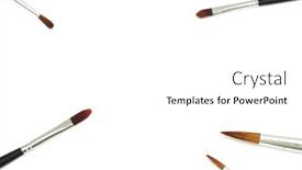  Presentation with blank whiteboard isolated on white - Amazing PPT theme having brushes-isolated-on-white backdrop and a  colored foreground