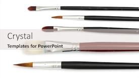  Presentation with white - PPT theme with brushes-isolated-on-white background and a  colored foreground