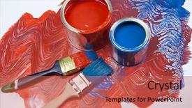  Presentation with paint - Amazing presentation theme having brushes on the colorful background backdrop and a  colored foreground