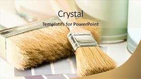  Presentation with paint - Amazing presentation theme having brushes paint cans and paint backdrop and a  colored foreground