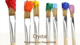  Presentation with bright colorful candy isolated - Amazing PPT theme having brushes with colorful paints isolated backdrop and a cream colored foreground