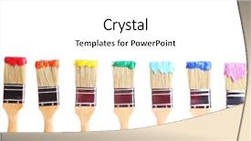  Presentation with bright colorful candy isolated - Slide set featuring brushes with colorful paints isolated background and a white colored foreground