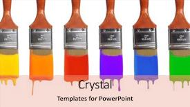  Presentation with dripping paint - Amazing PPT theme having brushes with paint of different backdrop and a coral colored foreground