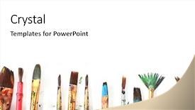  Presentation with paint brush - Audience pleasing PPT theme consisting of brushes backdrop and a white colored foreground