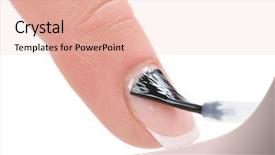  Presentation with manicure - Audience pleasing slide set consisting of varnish - manicure applying brushing fingernails backdrop and a lemonade colored foreground