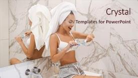  Presentation with diabetes and teeth - Amazing slide deck having brushing her teeth while lean backdrop and a lemonade colored foreground