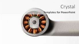  Presentation with quadcopter - Slide deck consisting of brushless-motor-of-quadcopter-close background and a white colored foreground