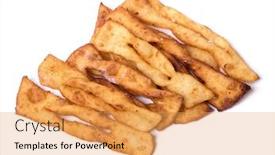  Presentation with food white - Beautiful slide deck featuring brushwood-russian-traditional-cookies backdrop and a yellow colored foreground