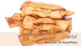  Presentation with powdered - PPT theme with brushwood-russian-traditional-cookies background and a yellow colored foreground