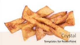  Presentation with powdered - Slide deck having brushwood-russian-traditional-cookies background and a coral colored foreground