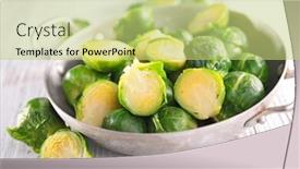  Presentation with brussel - Slide deck with brussel-sprout-in-pan background and a yellow colored foreground