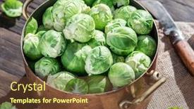  Presentation with brussel - Theme with brussel-sprouts-in-the-copper background and a tawny brown colored foreground