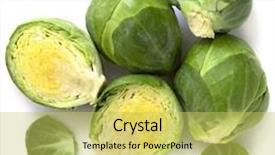  Presentation with brussel - Cool new presentation design with brussel sprouts isolated on white background backdrop and a yellow colored foreground