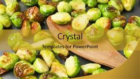  Presentation with brussel - Presentation design with brussels - baking sheet with roasted brussel background and a gold colored foreground