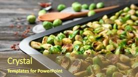  Presentation with brussel - Amazing PPT layouts having brussels - baking tray with roasted brussel backdrop and a tawny brown colored foreground