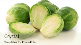  Presentation with brussel - PPT theme enhanced with brussels - freshly cut brussel sprouts background and a soft green colored foreground