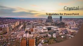  Presentation with belgium - PPT layouts featuring brussels-belgium-cityscape-at-palais background and a lemonade colored foreground