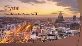  Presentation with brussels - Presentation having brussels-belgium-cityscape-at-palais background and a coral colored foreground