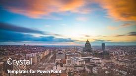  Presentation with brussels - Audience pleasing presentation theme consisting of brussels-belgium-cityscape-at-palais backdrop and a violet colored foreground
