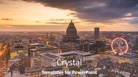  Presentation with brussels - Presentation theme with brussels-belgium-cityscape-at-palais background and a tawny brown colored foreground