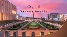  Presentation with brussels - PPT theme with brussels-belgium-cityscape background and a coral colored foreground