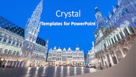  Presentation with town hall - Slide deck consisting of brussels-belgium-grand-place background and a cobalt blue colored foreground