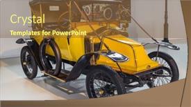  Presentation with vintage car - Audience pleasing theme consisting of brussels-belgium-may-01-2017 backdrop and a tawny brown colored foreground