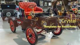  Presentation with vintage car - Slide set consisting of brussels-belgium-may-01-2017 background and a tawny brown colored foreground