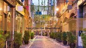  Presentation with brussels - Cool new PPT theme with brussels-belgium-quaint-street-scene backdrop and a gold colored foreground