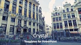  Presentation with brussels - Presentation consisting of brussels grand place background and a ocean colored foreground