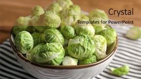  Presentation with brussels - Presentation theme having brussels sprouts in bowl background and a coral colored foreground