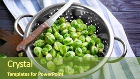  Presentation with sprout - Slide deck consisting of brussels sprouts in colander background and a tawny brown colored foreground