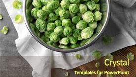  Presentation with brussels - Amazing theme having brussels sprouts in metal bowl backdrop and a tawny brown colored foreground